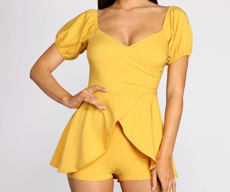 Wrapped Elegance High Low Romper
