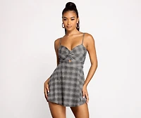 Trendy Twist of Plaid Romper