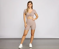 Casual And Chic Ruched Biker Romper