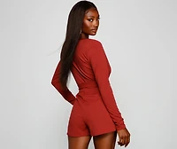 Wrapped Glamour Surplice Romper