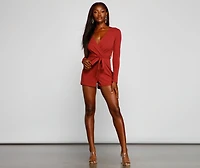 Wrapped Glamour Surplice Romper