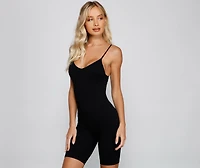 Go With It Knit Biker Romper