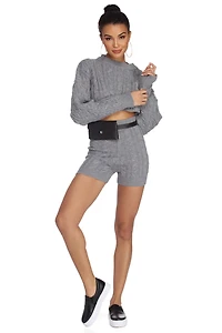 Cozy Cable Knit Shorts