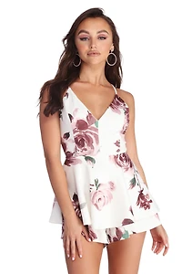 Flirty Florals Rose Romper