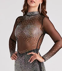 Pop Princess Mesh Rhinestone Romper