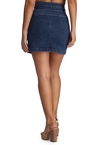 Chic And Cinched Denim Skirt
