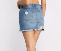 Too Glam Heat Stone Denim Mini Skirt