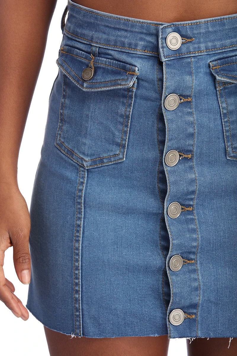 Button Up Jean Skirt