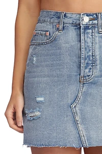 Distressed Diva Jean Mini Skirt