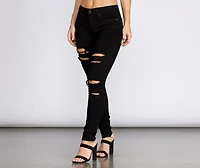 Jude Mid Rise Distressed Skinny Ankle Jeans