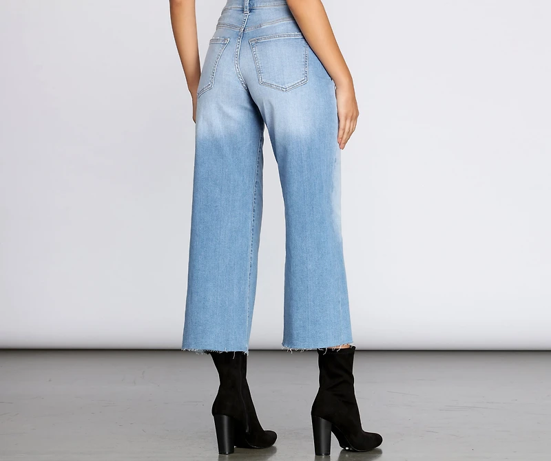 High Rise Wide Leg Crop Jeans