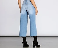 High Rise Wide Leg Crop Jeans