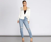 High Rise Distressed Boyfriend Jeans