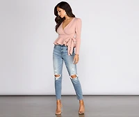 Tobi Super High Waist Destructed Mom Jeans