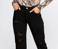 High Rise Distressed Skinny Jeans