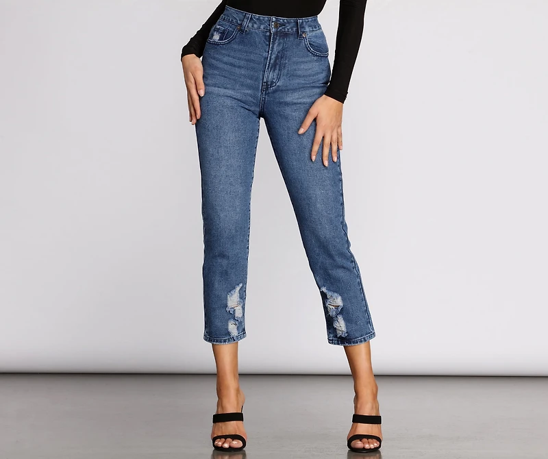High Rise Straight Leg Jeans