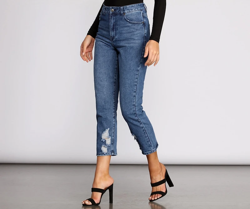 High Rise Straight Leg Jeans