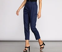 Belted Tapered Denim Pants