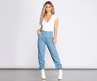 Casual Cargo Denim Joggers