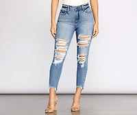 Rise Up Distressed Skinny Jeans