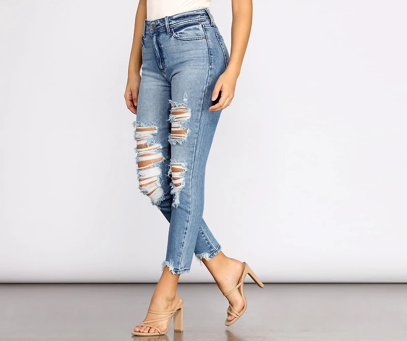 Rise Up Distressed Skinny Jeans