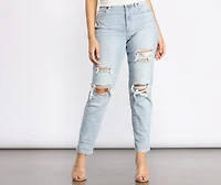Rocky High Rise Destructed Boyfriend Jeans