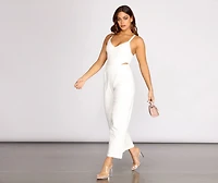 Do It All Strap Open Back Denim Jumpsuit