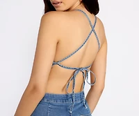 Lace It Up Denim Catsuit