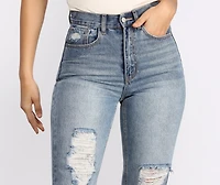 High Rise Cropped Distressed Jeans
