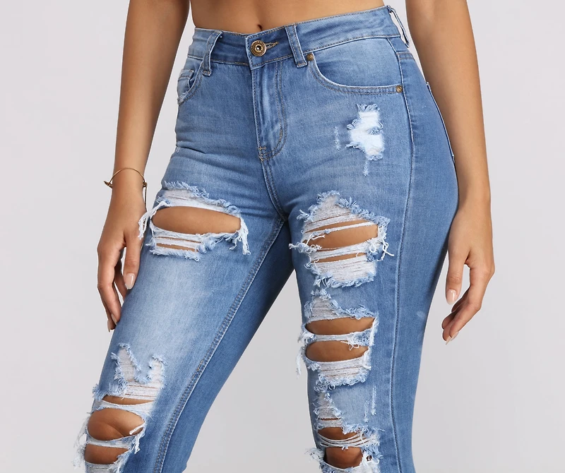Major Destruction High Rise Skinny Jeans