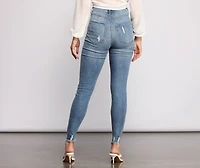 High Rise Button Up Skinny Jeans