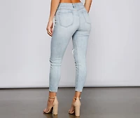 Clara High Rise Distressed Details Skinny Jeans