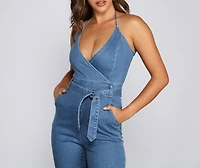 Denim Diva Halter Jumpsuit