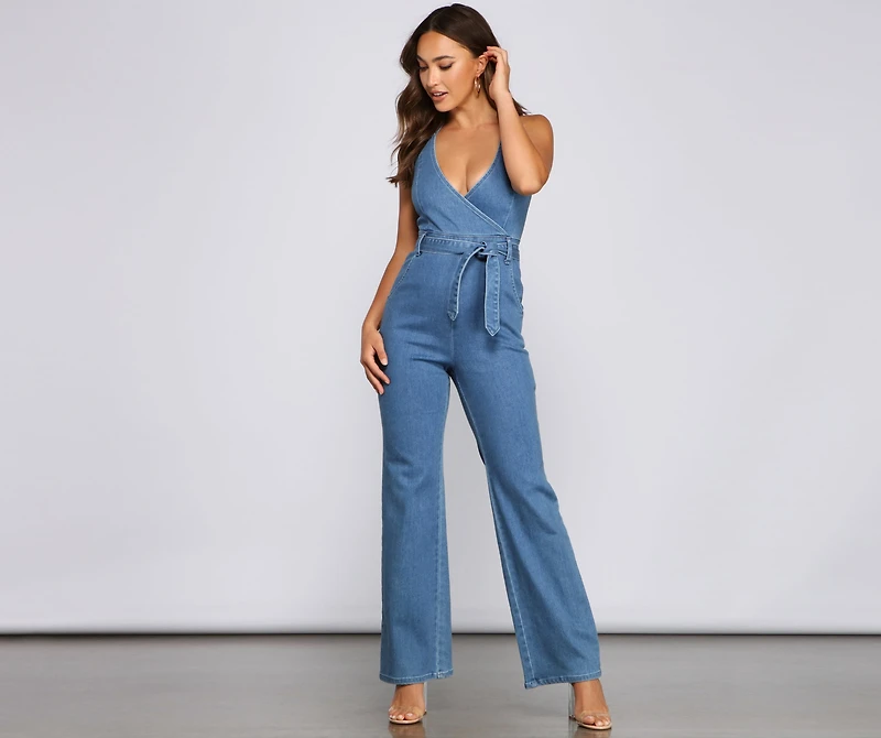 Denim Diva Halter Jumpsuit