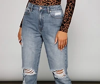 Ella High-Rise Destructed Cropped Jeans