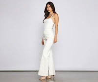 Retro Icon Lace Up Denim Jumpsuit
