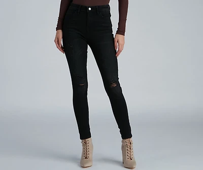 New Town Mid-Rise Distressed Crop Skinny Jeans