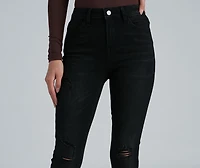 New Town Mid-Rise Distressed Crop Skinny Jeans