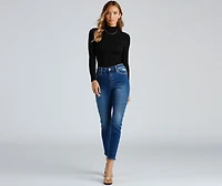 Harper Mid-Rise Distressed Crop Skinny Jeans