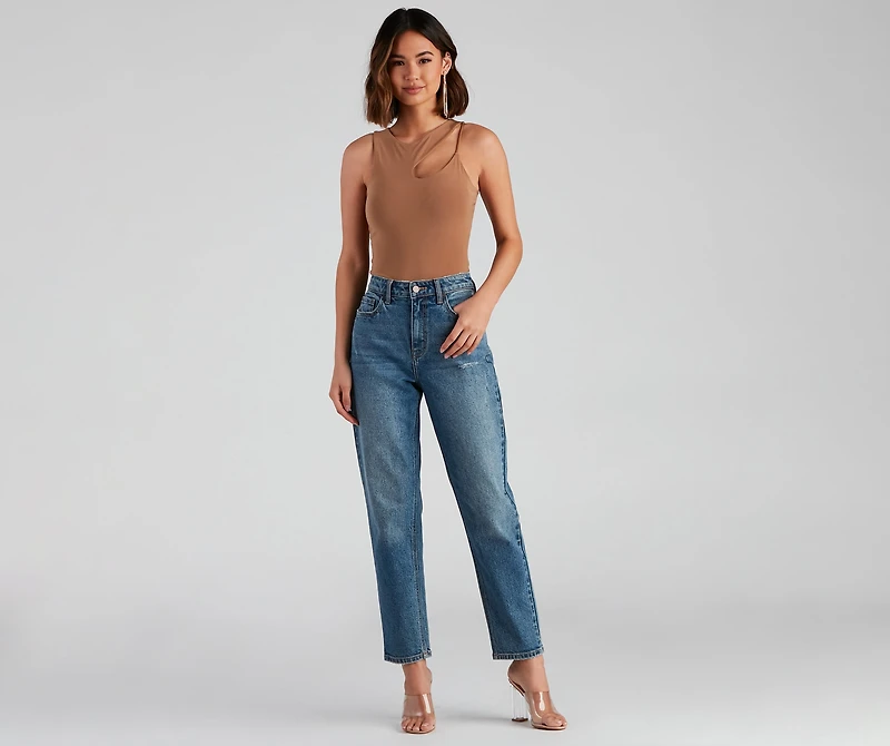 High-Rise Classic Straight-Leg Jeans