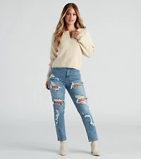 Everyday Edgy Distressed Straight-Leg Jeans