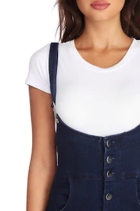 Rural Chic Button Front Overalls