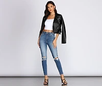 Bella Distressed Super High Rise Jeans