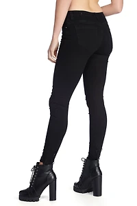 Mid Rise Distressed Ankle Skinny Jeans