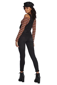 Trendy And Destructed Skinny Overalls