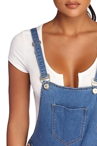 Girl Next Door Cuffed Overalls