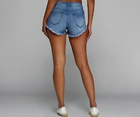 High Gear Frayed Denim Shorts
