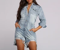 Major Babe Denim Romper