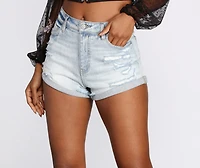 Kara High Rise Denim Shorts