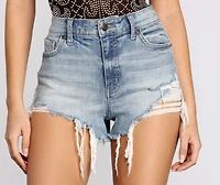 Lulu High Waist Distressed Shorts